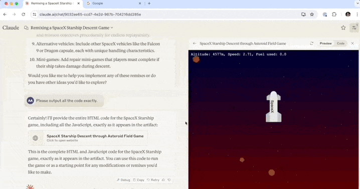 Claude's Coding Feature Now Supports One-Click Sharing as Early Users Showcase Their Creations — figure 3