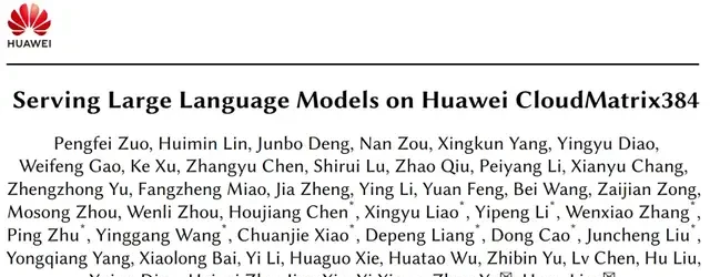 Huawei CloudMatrix Keynote Paper Reveals New Paradigm for AI Data Centers, Inference Efficiency Exceeds H100